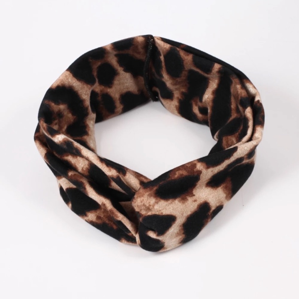 4 BOHO CHEETAH HEADBANDS w/ BUTTONS - Picture 7 of 13